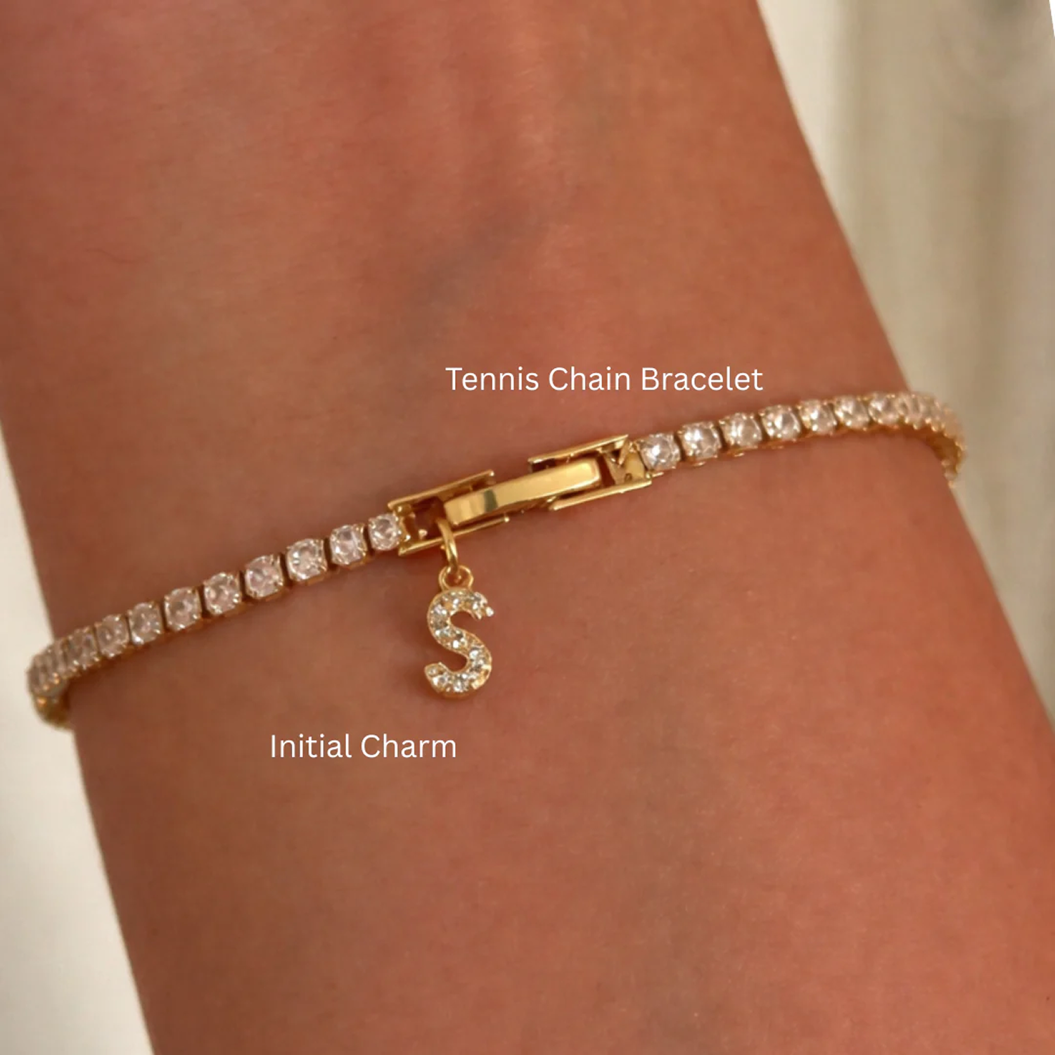 Personalized Initial Tennis Bracelet