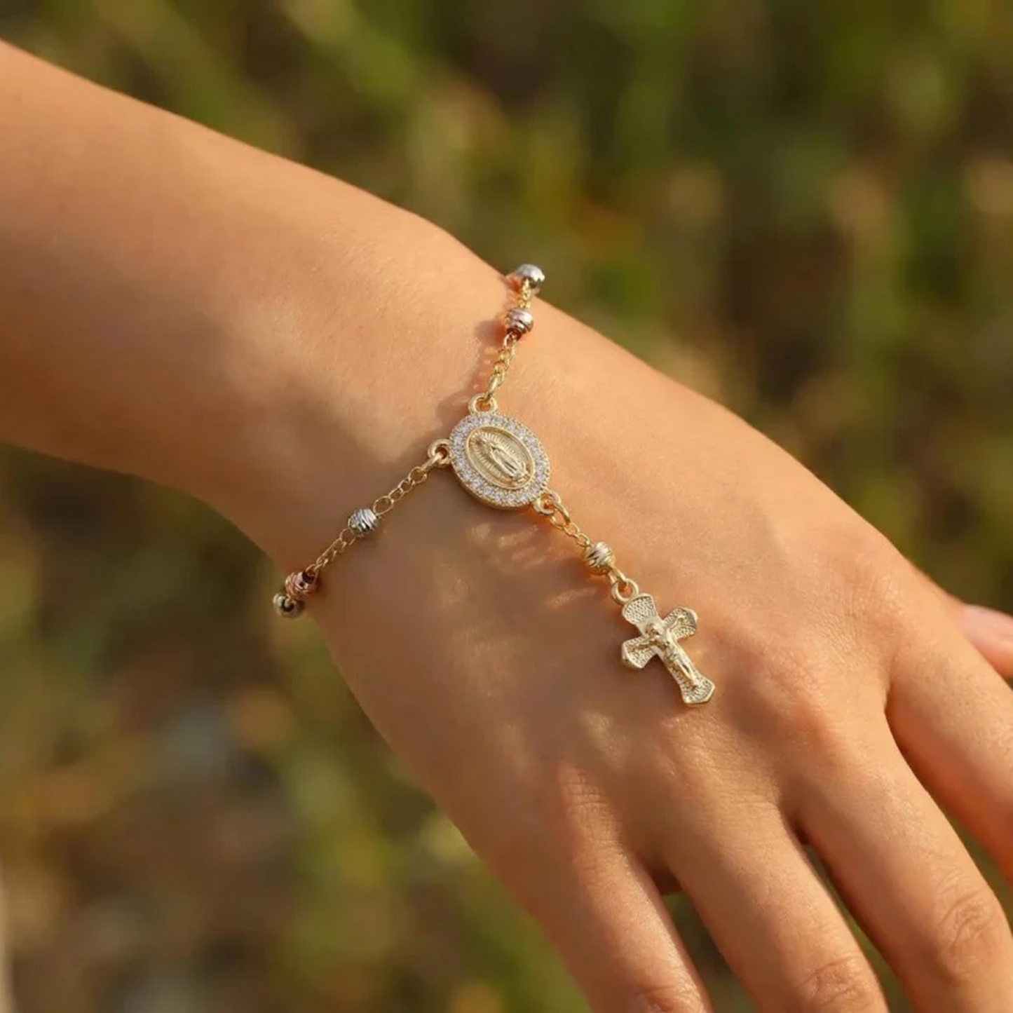 Pulsera Cruz Virgen María