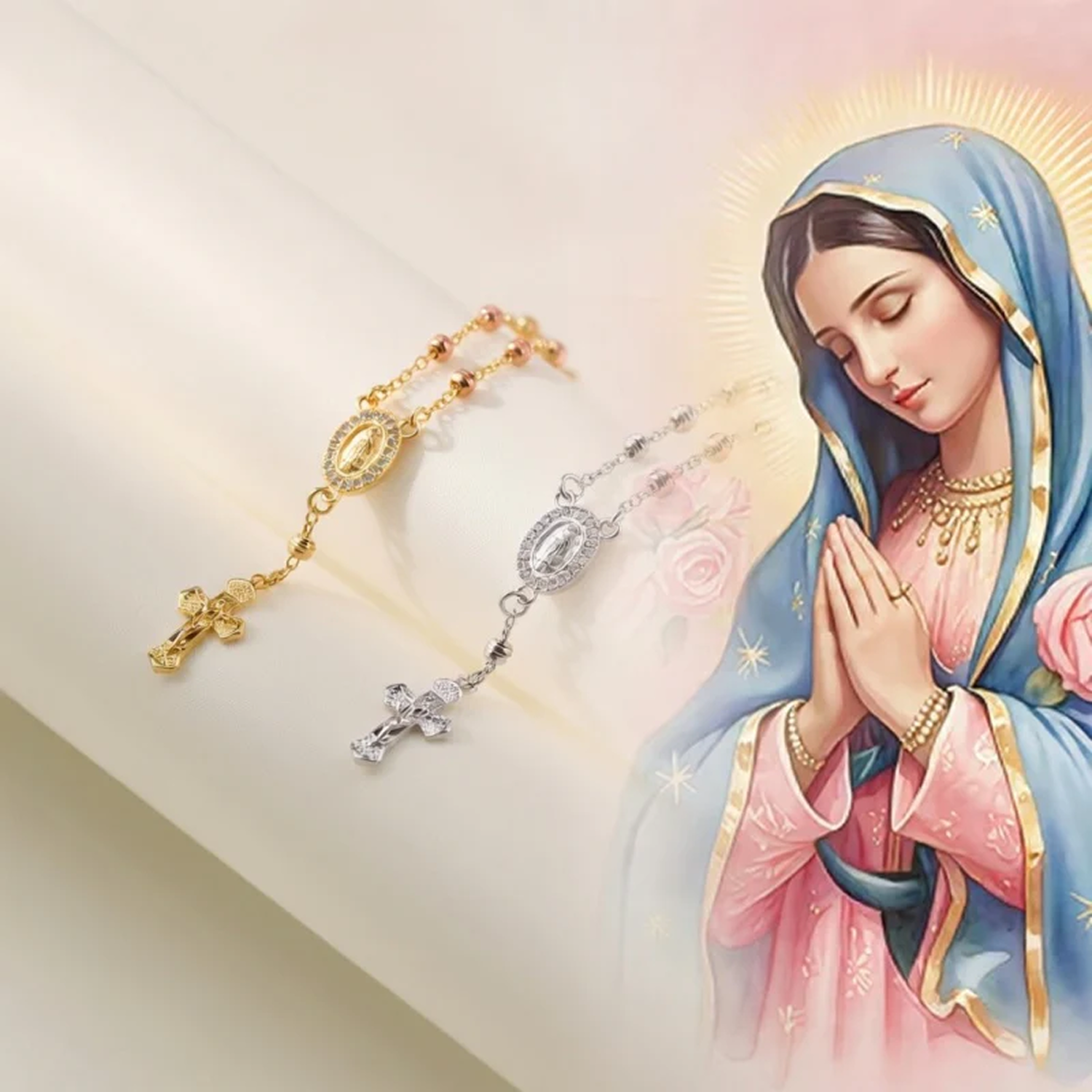 Pulsera Cruz Virgen María