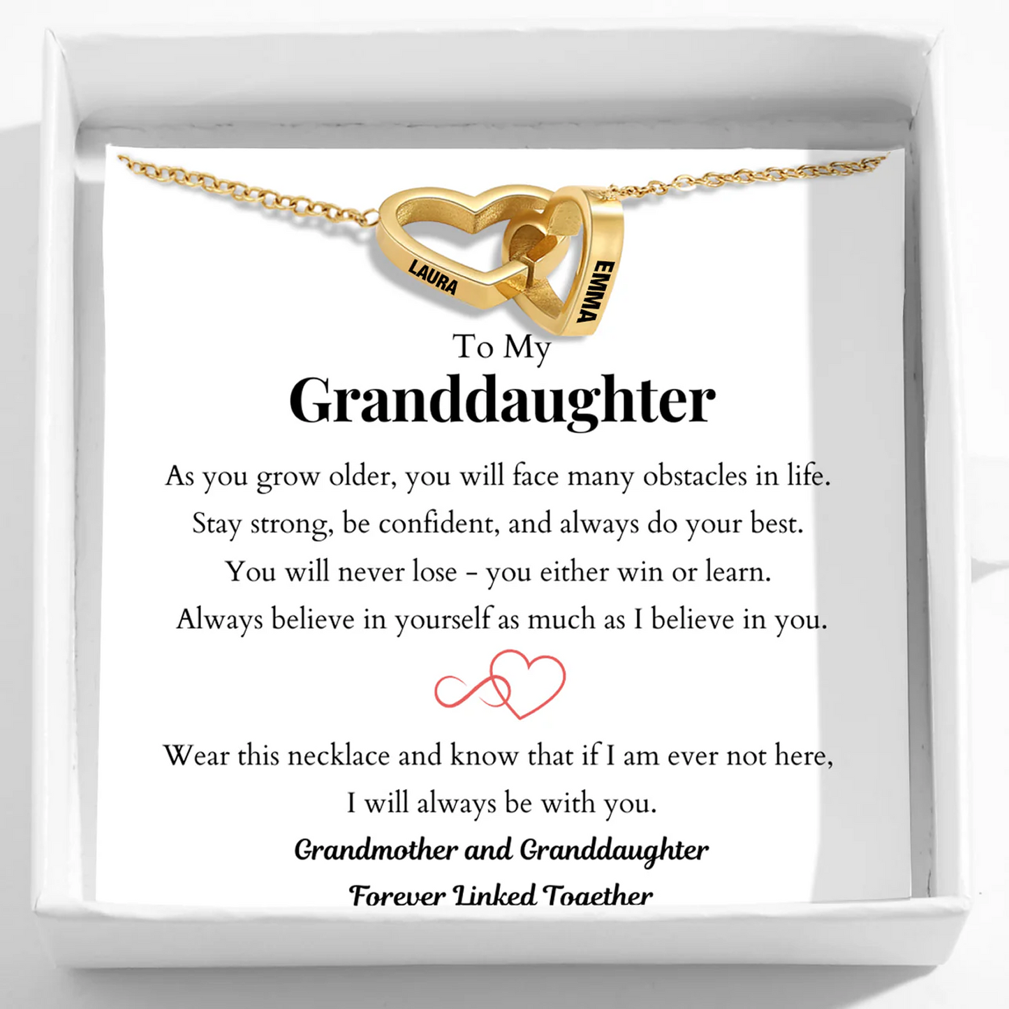 "To My Granddaughter" Interlock Necklace