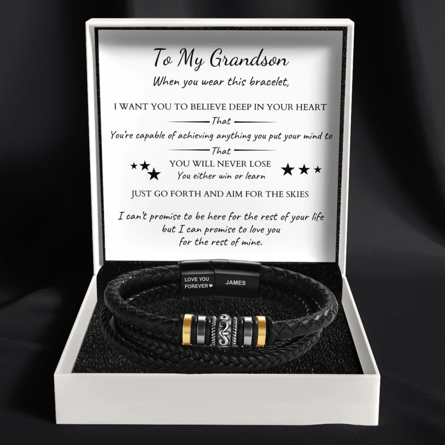 "To My Grandson" Engraved Bracelet