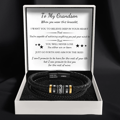 "To My Grandson" Engraved Bracelet