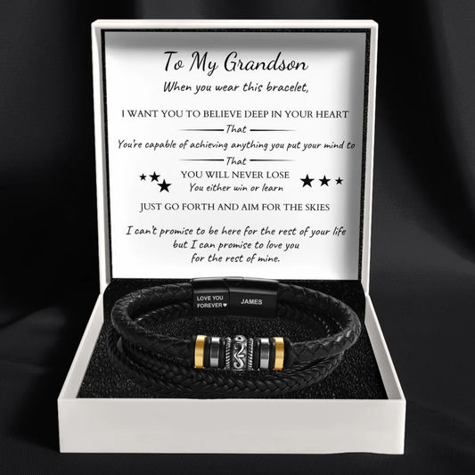 "To My Grandson" Engraved Bracelet