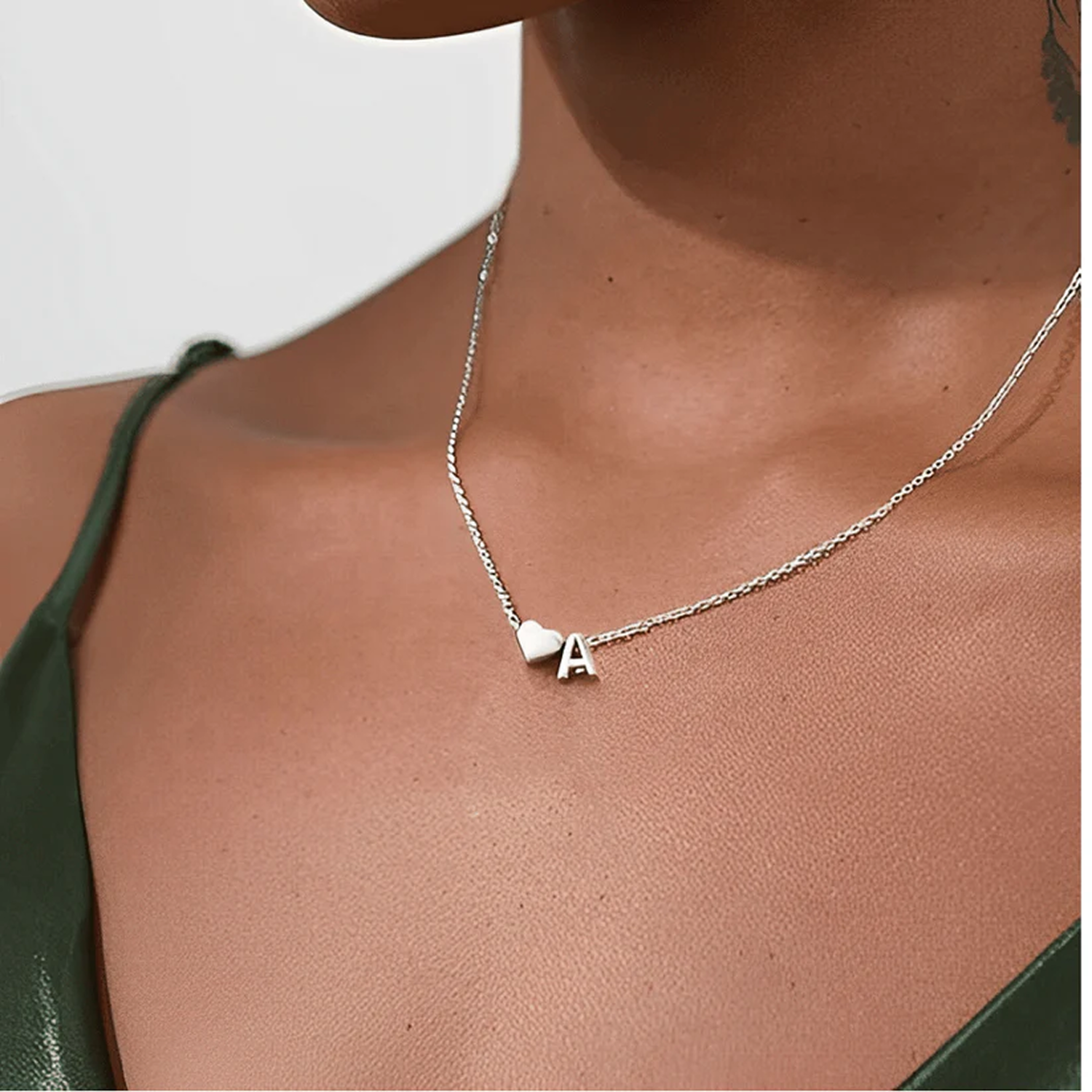 Whole Heart Initial Necklace