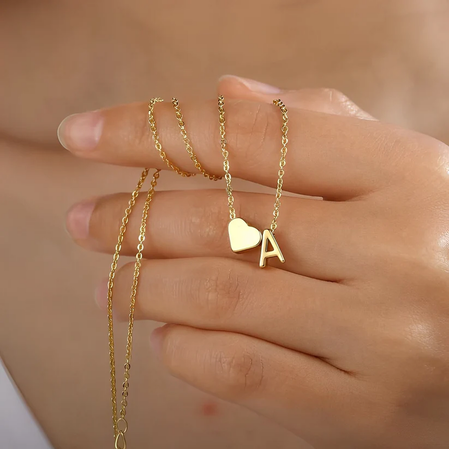 Whole Heart Initial Necklace