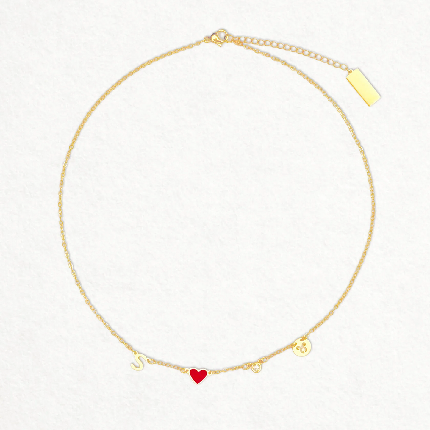 Birthstone & Zodiac Heart Initial Necklace
