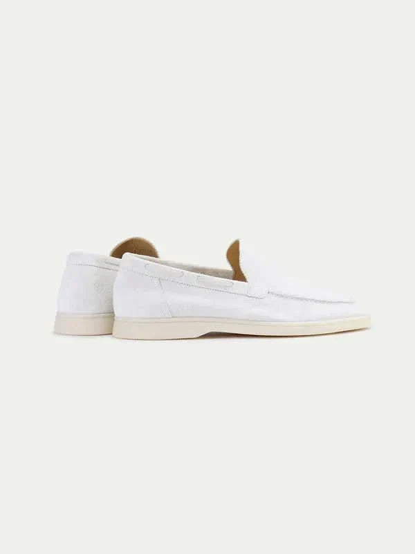 Classic Suède Loafer Pearl White
