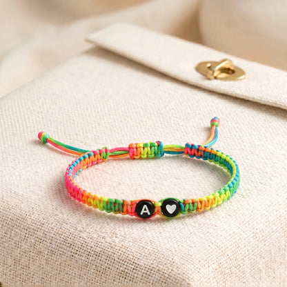 Adjustable Heart & Initial Bracelet